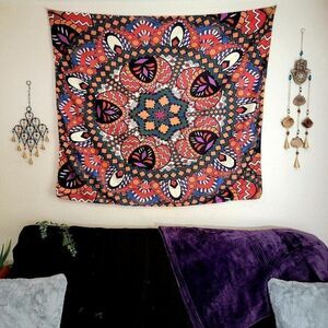 Red Mandala Tapestry (#7)